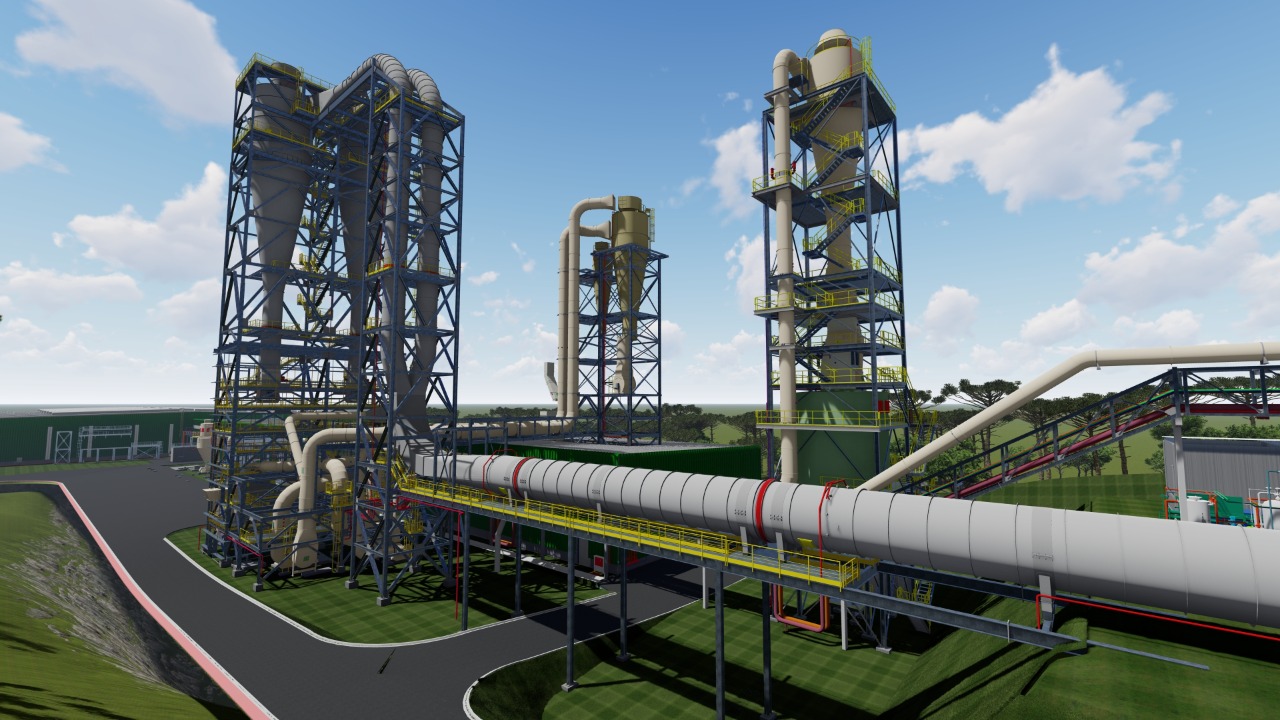 Integración de equipos y estructuras en una planta industrial