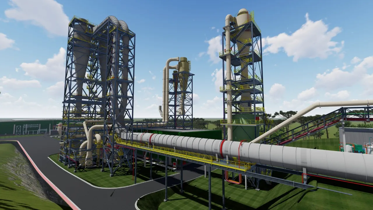 Integración de equipos y estructuras en una planta industrial